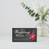 Fancy hart - Chalkboard Wedding Website Informatiekaartje (Staand voorkant)