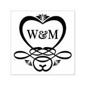 Fancy Hart Frame 2 Initieel Koppel Monogram #92 Zelfinktende Stempel (Design)