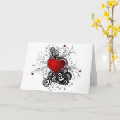 fancy hart, ik hou van je, mooie kaart (Gele Bloem)