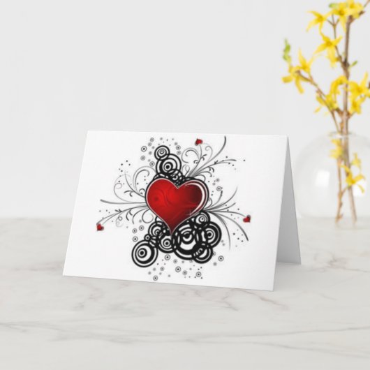 fancy hart, ik hou van je, mooie kaart (Gele Bloem)