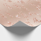 Fancy hart Roos Glitter Love Confetti Valentijn Cadeaupapier (Hoek)