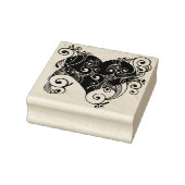Fancy hart rubberstempel (Stempel)