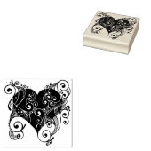 Fancy hart rubberstempel (Gestempeld)