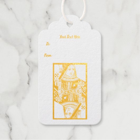 Fancy hart Suite Queen Spelen Kaart Red Hearts Cadeaulabels (Voorkant)