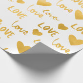Fancy harten goud wit liefde Confetti Valentijn Cadeaupapier (Hoek)