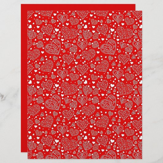 Fancy harten patroon origami paper (Voorkant / Achterkant)