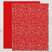 Fancy harten patroon scrapbook papier (Voorkant / Achterkant)