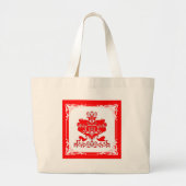Fancy hartplein grote tote bag (Voorkant)