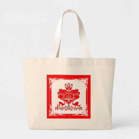 Fancy hartplein grote tote bag (Voorkant)