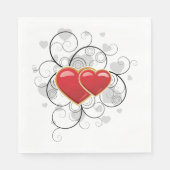 Fancy hartslag Red Love Napkins Servet (Voorkant)