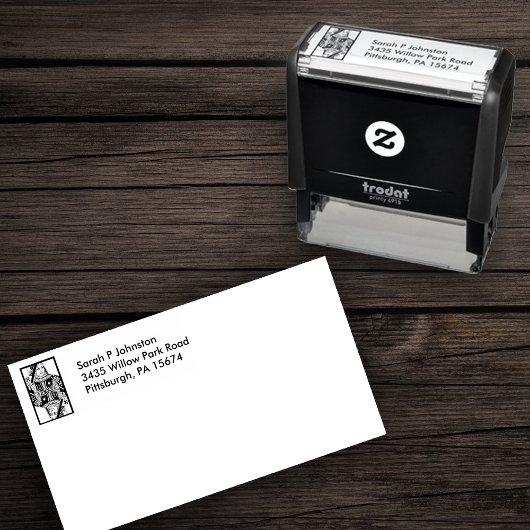 Fancy Heart Queen Kaart in Border Zelfinktende Stempel