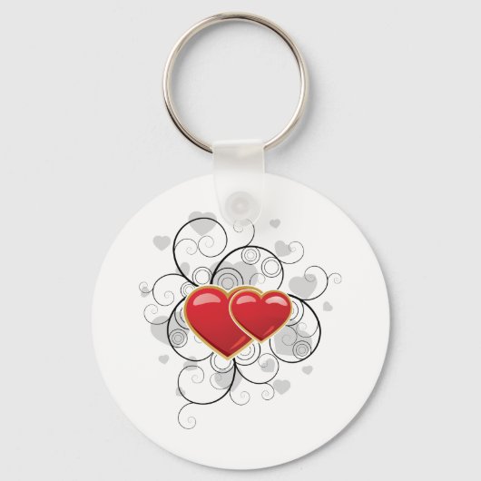 Fancy Heart Red Love Sleutelhanger (Voorkant)