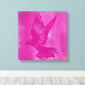 Fancy Heilige Geest Duif Abstract - Roze Canvas Afdruk (Insitu (Houten vloer))