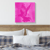 Fancy Heilige Geest Duif Abstract - Roze Canvas Afdruk (Insitu (Slaapkamer))