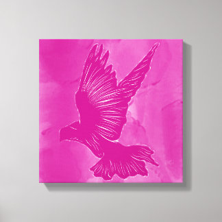Fancy Heilige Geest Duif Abstract - Roze Canvas Afdruk