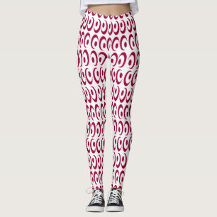 Fancy, heldere, levendige rode rotswirls ontworpen leggings