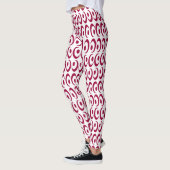 Fancy, heldere, levendige rode rotswirls ontworpen leggings (Links)