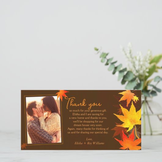 Fancy herfst Maple Weddenschap Hartelijk dank Bedankkaart (Staand voorkant)