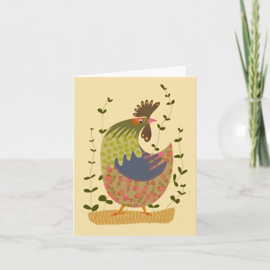 Fancy herfstkleuren Chicken BLANK Wenskaart Bedankkaart (Voorkant)