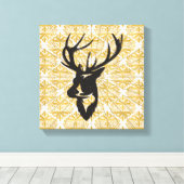 Fancy Herten Silhouet Canvas Afdruk (Insitu (Houten vloer))