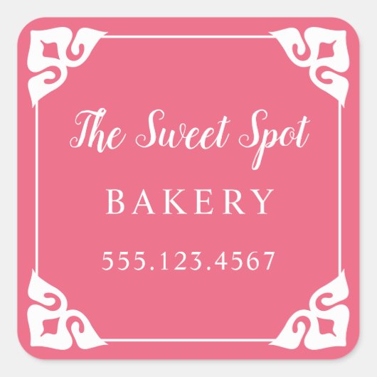 Fancy hoeken aangepaste kleur Sticker labels (Voorkant)