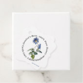 Fancy Honey Jar Neck Label met Blue Wildflower (In situ)