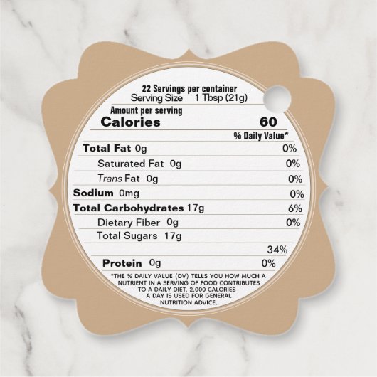 Fancy honingetiket Voeding Label Kraft Polka Dot. (Achterkant)