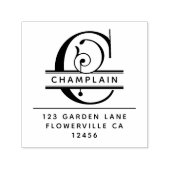 Fancy hoofdletter - C - Terugkeeradres Monogram Zelfinktende Stempel (Design)