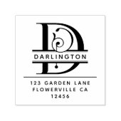 Fancy hoofdletter - D - Retouradres Monogram Zelfinktende Stempel (Design)