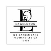 Fancy hoofdletter - E - Monogram retouradres Zelfinktende Stempel (Design)