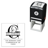 Fancy hoofdletter - G - Terugkeeradres Monogram Zelfinktende Stempel (In situ)