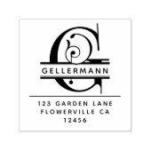Fancy hoofdletter - G - Terugkeeradres Monogram Zelfinktende Stempel (Design)