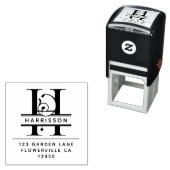 Fancy hoofdletter - H - Retouradres Monogram Zelfinktende Stempel (In situ)