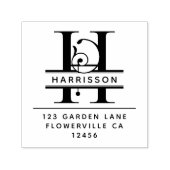 Fancy hoofdletter - H - Retouradres Monogram Zelfinktende Stempel (Design)