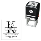 Fancy hoofdletter - K - Terugkeeradres Monogram Zelfinktende Stempel (In situ)