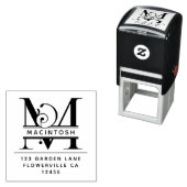 Fancy hoofdletter - M - Terugkeeradres Monogram Zelfinktende Stempel (In situ)
