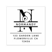 Fancy hoofdletter - N - Terugkeeradres Monogram Zelfinktende Stempel (Design)