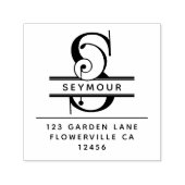 Fancy hoofdletter - S - Terugkeeradres Monogram Zelfinktende Stempel (Design)