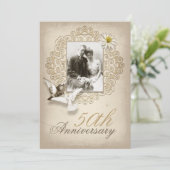 fancy huwelijksfeestdag kaart (Staand voorkant)