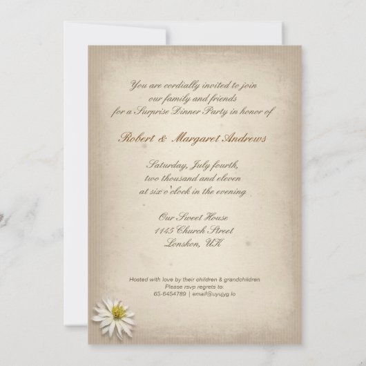 fancy huwelijksfeestdag kaart (Achterkant)