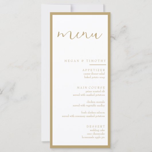 Fancy huwelijksmenu (Voorkant)