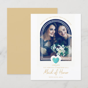 Fancy-id van het Honor Blue Heart-fotovoorstel Briefkaart
