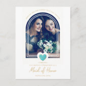 Fancy-id van het Honor Blue Heart-fotovoorstel Briefkaart (Voorkant)