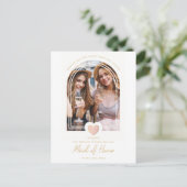 Fancy-id van Honor Pink Heart Foto Voorstel Briefkaart (Staand voorkant)