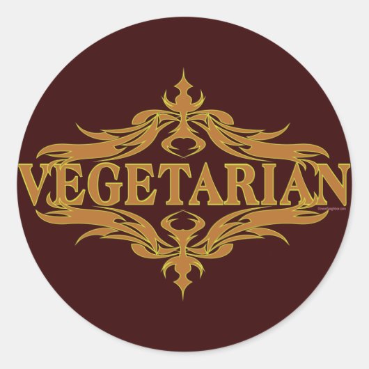Fancy in Bruin - Vegetarisch Ronde Sticker (Voorkant)