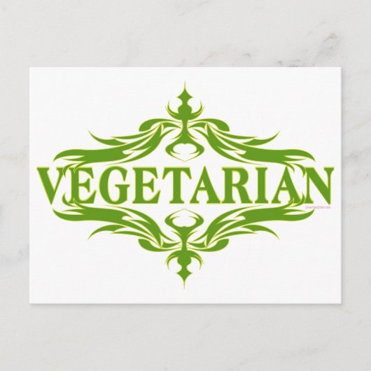 Fancy in het groen - vegetarisch briefkaart (Voorkant)