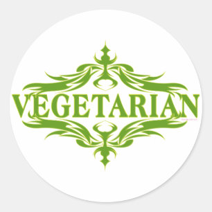 Fancy in het groen - vegetarisch ronde sticker