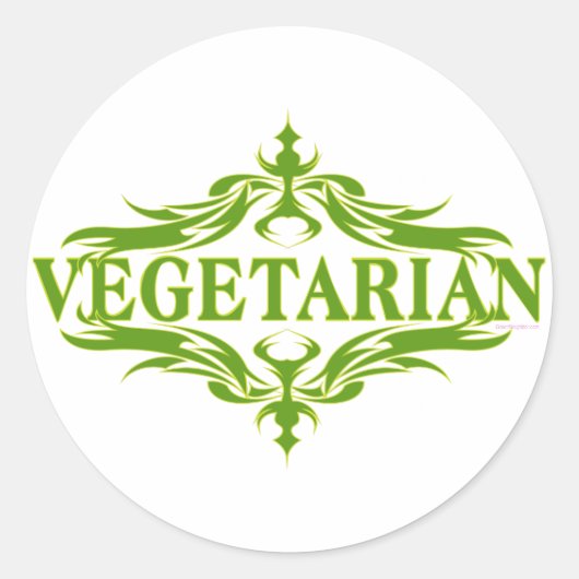 Fancy in het groen - vegetarisch ronde sticker (Voorkant)