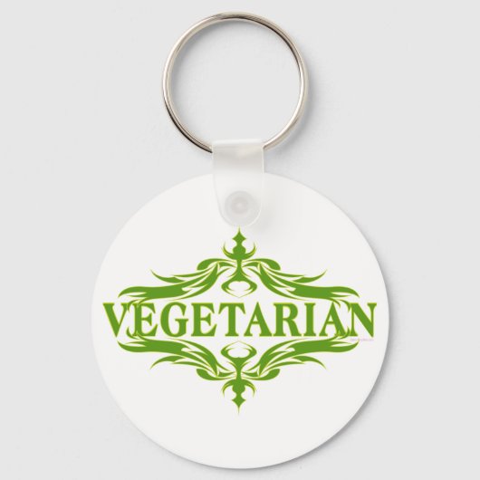 Fancy in het groen - vegetarisch sleutelhanger (Voorkant)