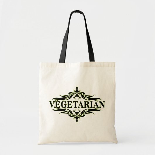 Fancy in het zwart - vegetarisch tote bag (Voorkant)